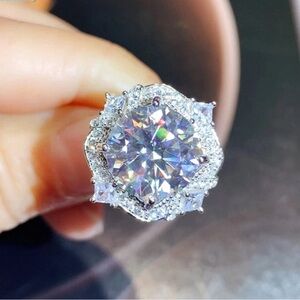 5CT Certified Moissanite Excellent Cut Engagement Ring Size 7
